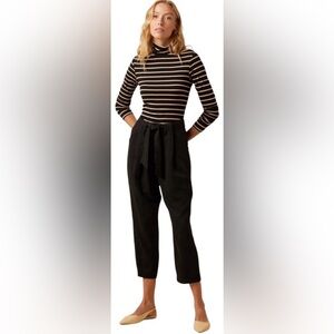 Amour Vert Anissa black belted pants in size large - nwt - 100% tencel twill
